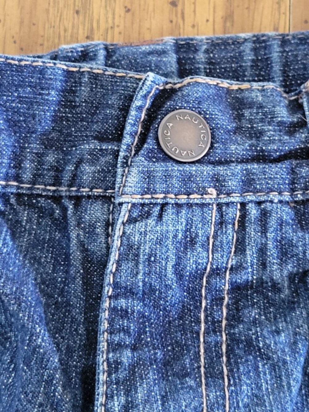 Nautica Boys Size 5 Jeans Dark Wash Straight Leg Adjustable Waist Denim - Picture 4 of 7